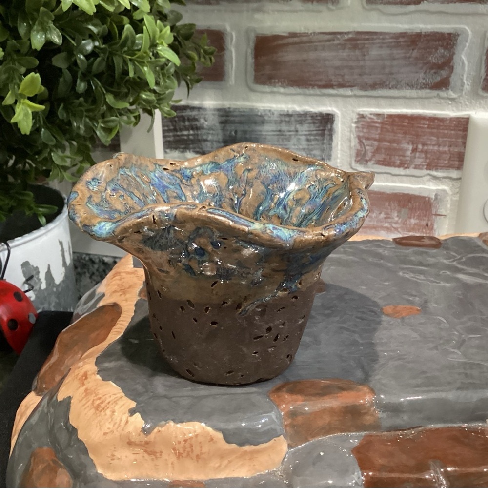 🔵 Handcrafted - Stunning - Beautiful - Ceramic Bowl - Vase - Candle Holder